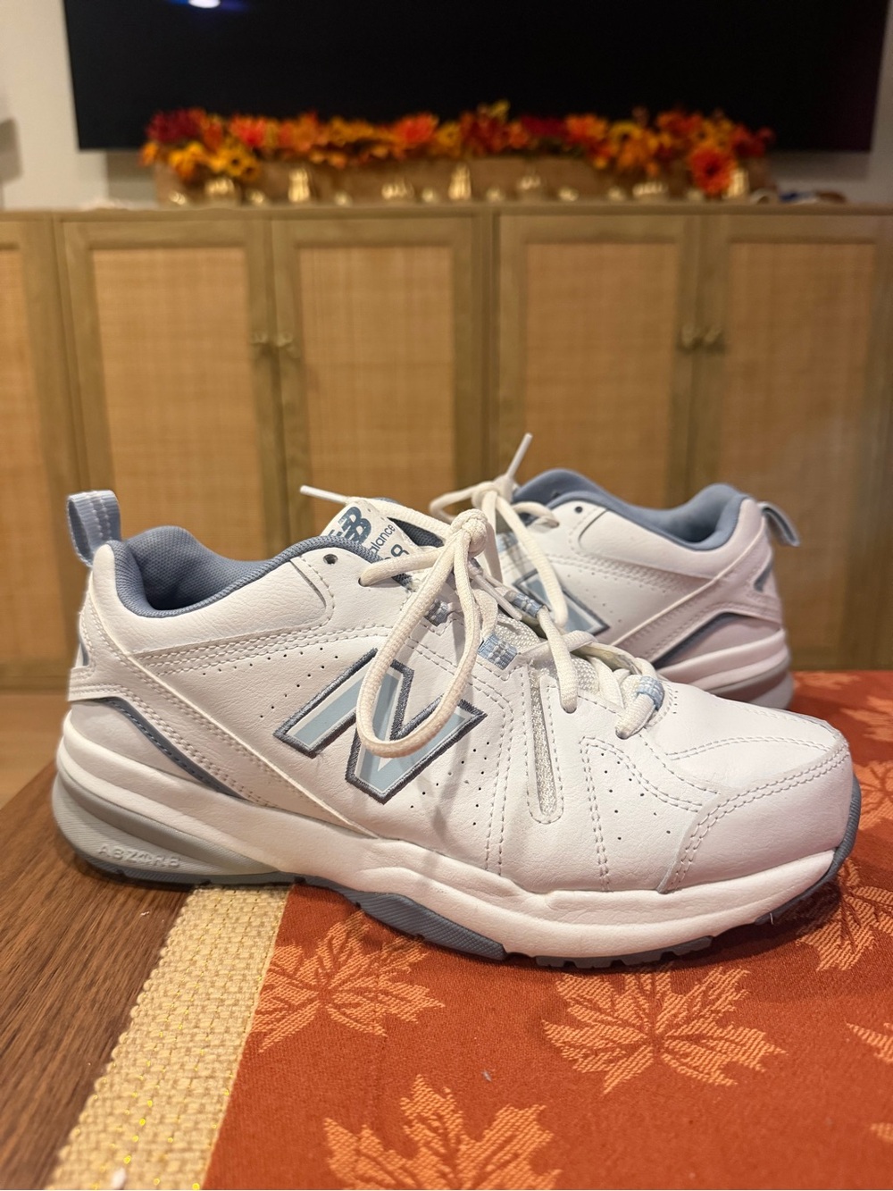 New Balance 608 Women's White & Light Blue Sneakers